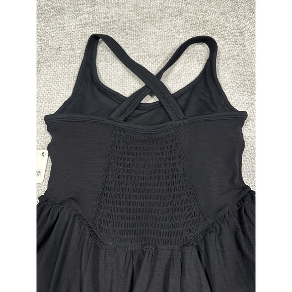 Free People Movement Smockin Hot Mini Dress Womens Extra Small Black Romper Read - Picture 4 of 14